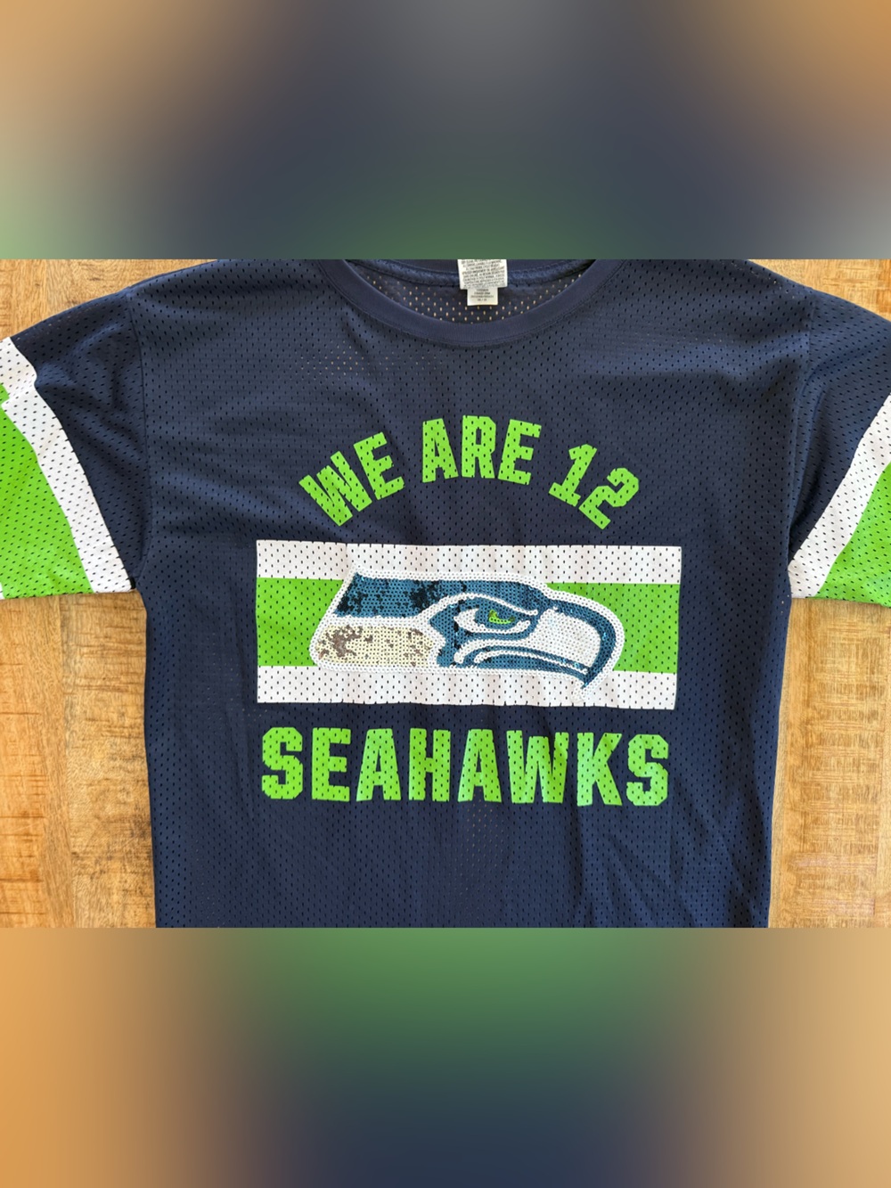 VS PINK NFL Seattle Seahawks We Are 12 Mesh Jersey Tee XS